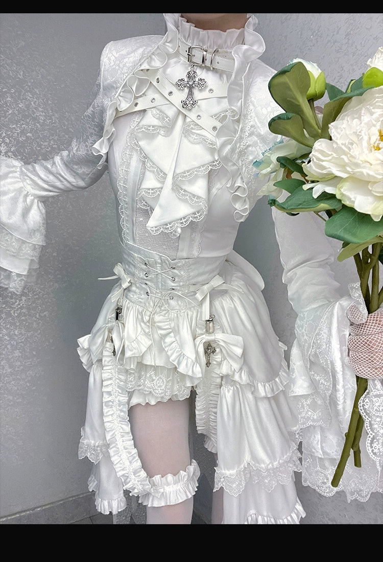 【受注予約7/3まで】Omega White レースとフリルの皇子系セットアップ