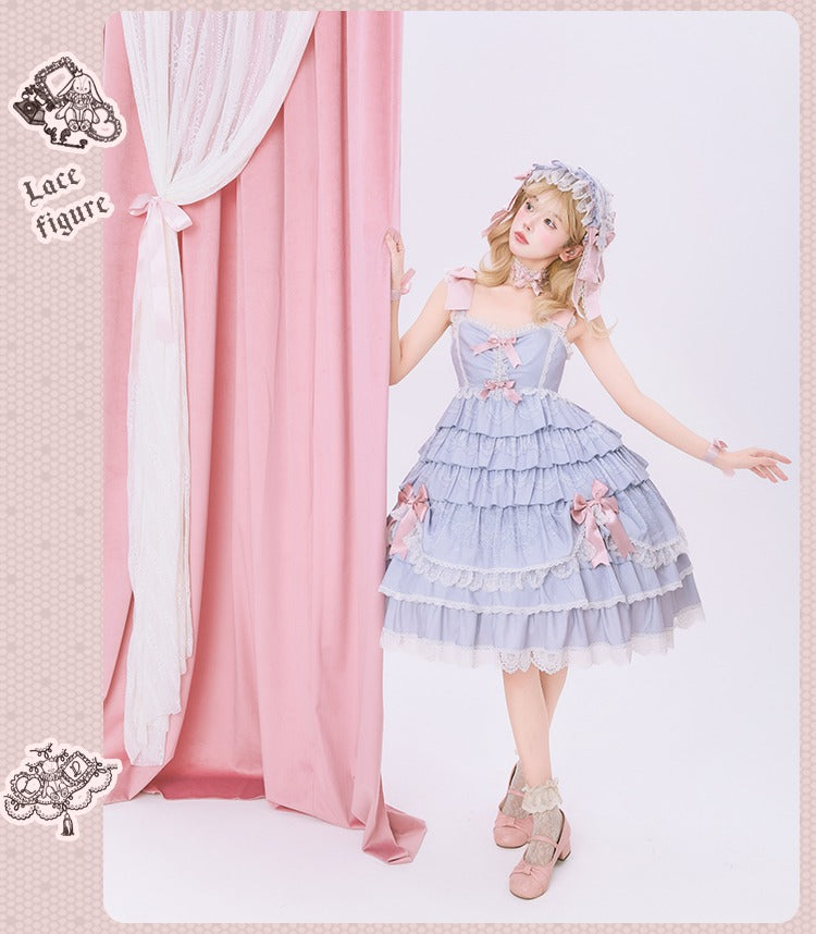 [Pre-orders available until 12/18] Lace Figure Tiered Jumper Skirt