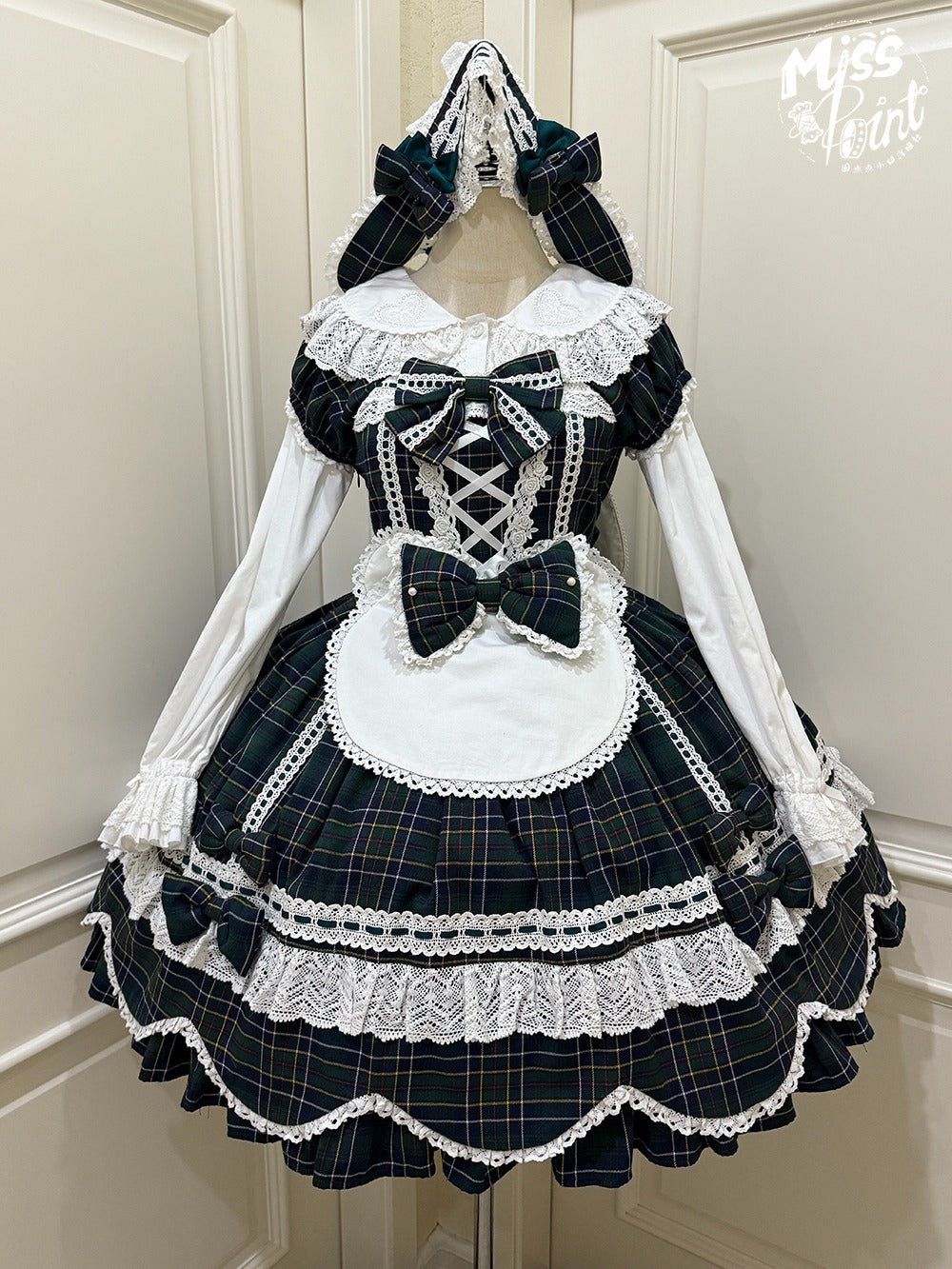 【予約販売】Checkered Petal Rabbit うさ耳付き長袖ブラウス