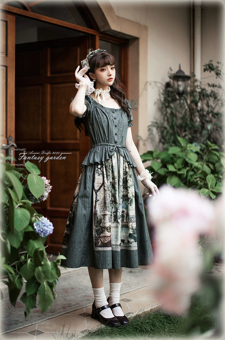 Fantasy Garden プリントワンピース
