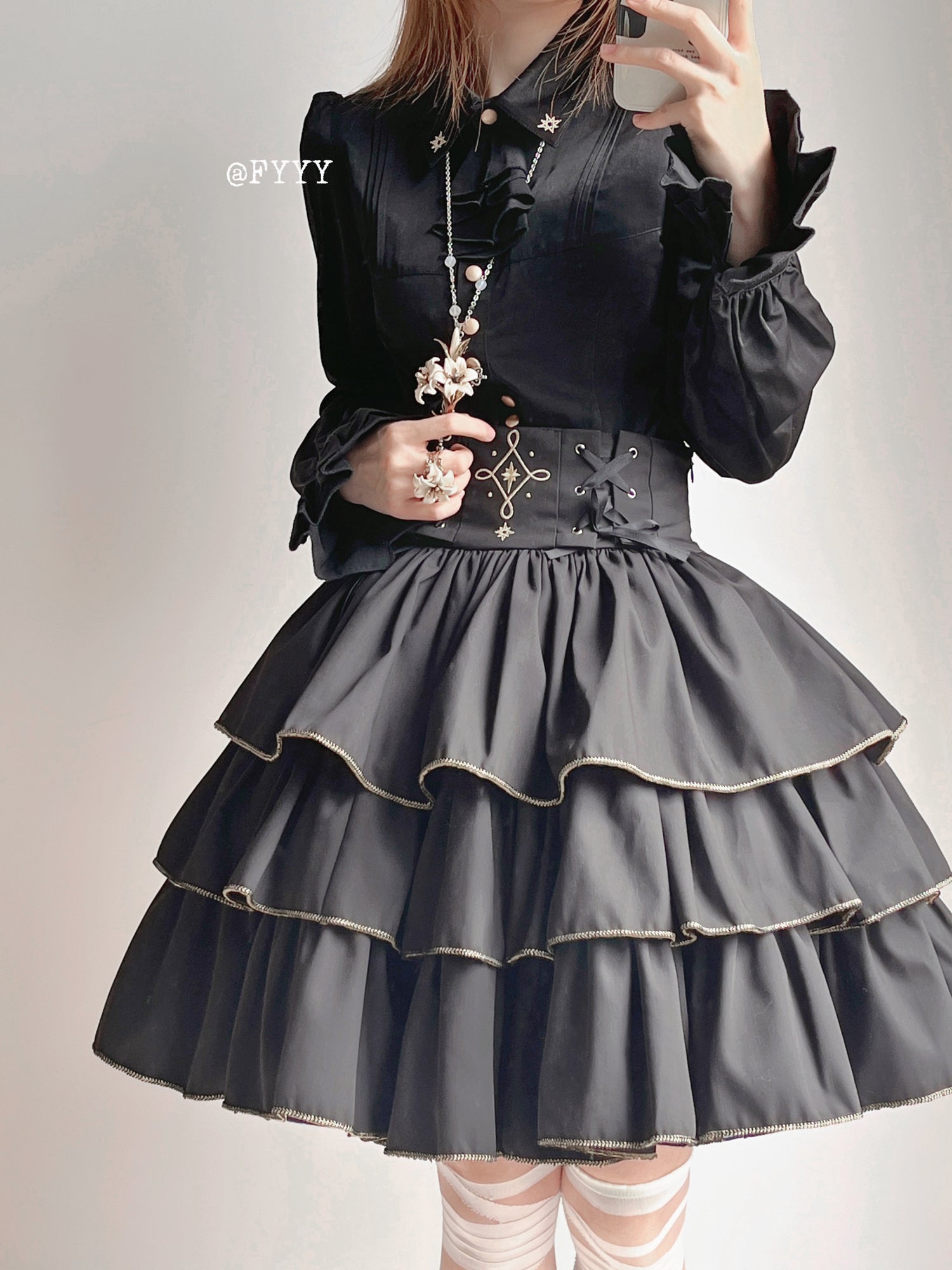 [Sale period has ended] Hoshimezuya High Waist Skirt