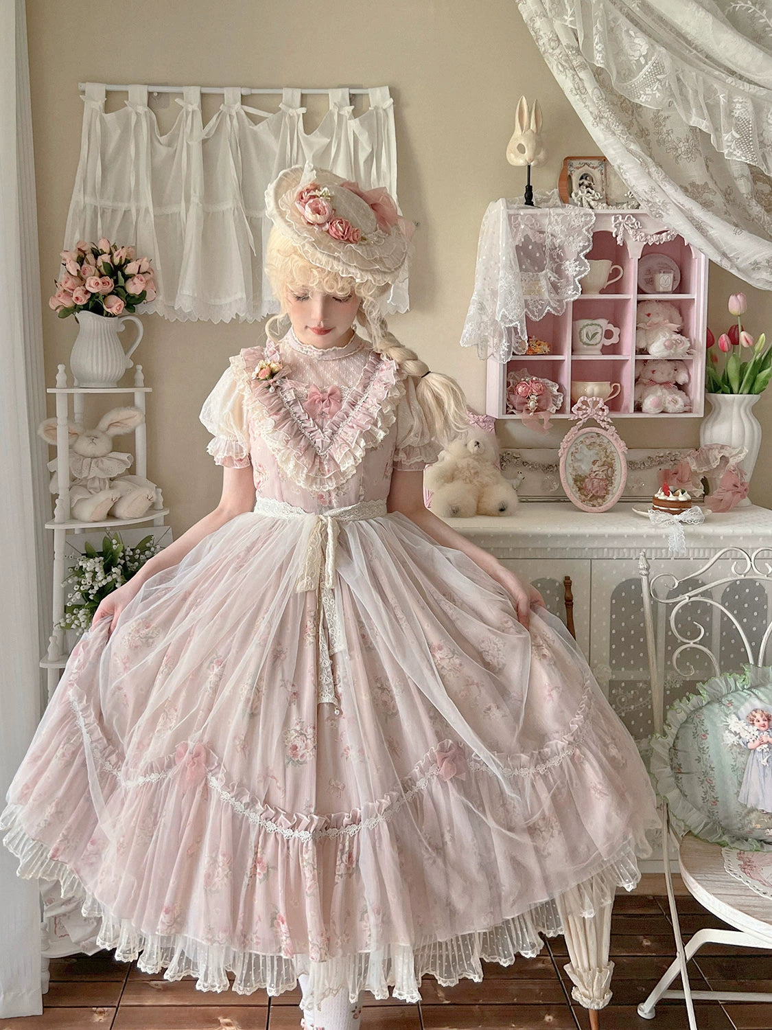 Daydream Rosa Classical rose pattern dress