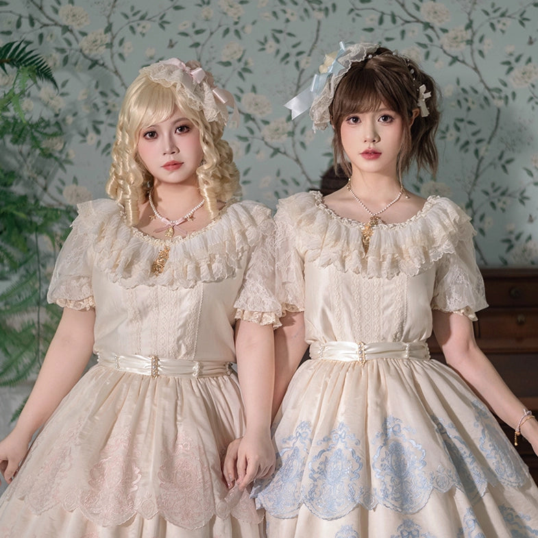 【受注予約9/25まで】Noble Garden 付け袖付きレースブラウス