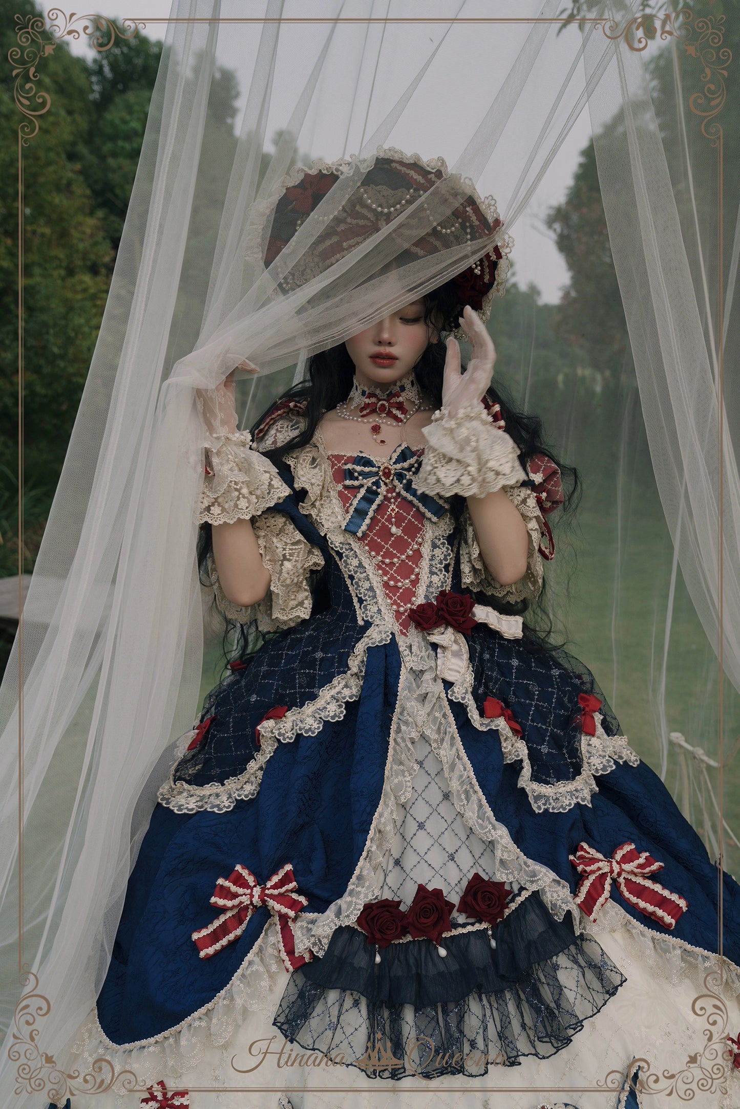 【受注予約6/26まで】Mirror Snow White プリンセスロングドレス・ネイビー