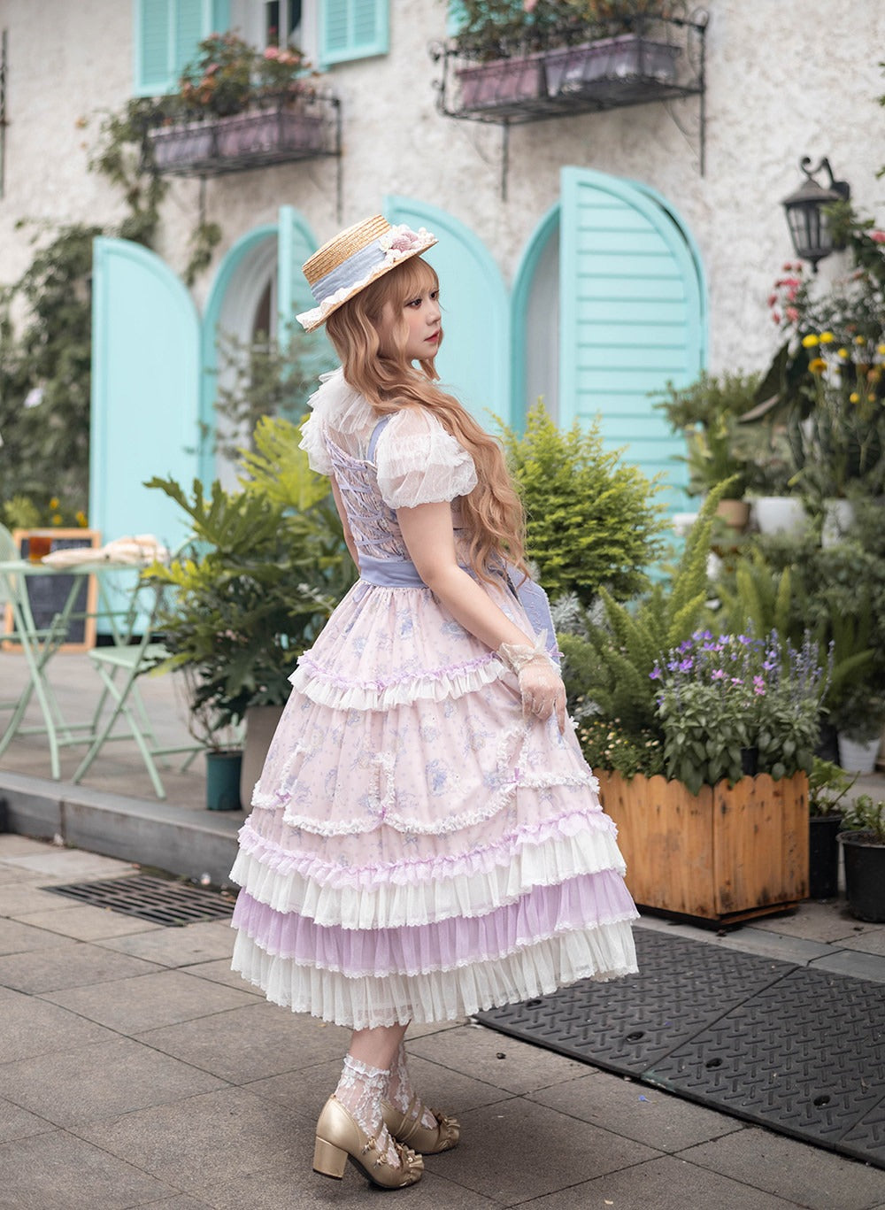 【受注予約6/11まで】花便りのこひつじ ジャンパースカート