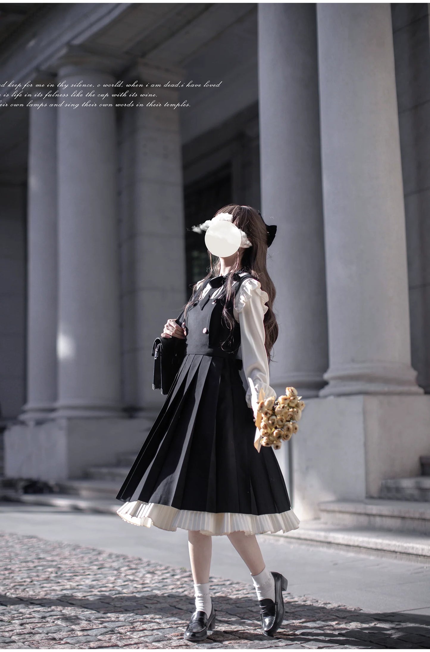 School-style classical pleated jumper skirt set