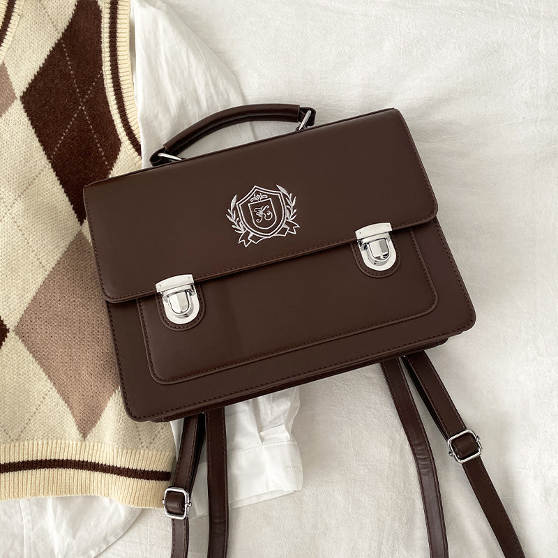 スクール風 ショルダーストラップ付3wayバッグ