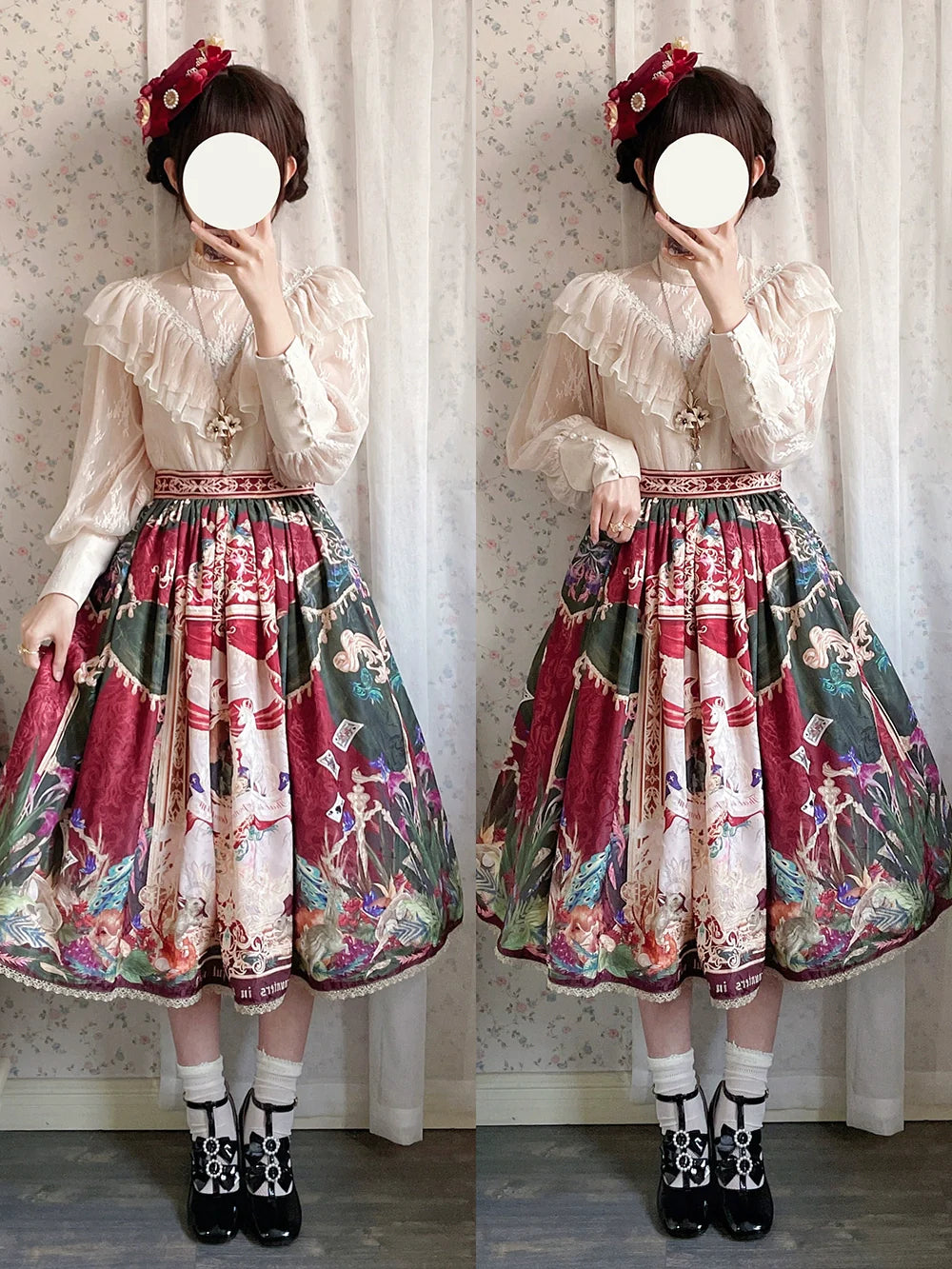 [Pre-order] Wanhua Mirror Western Aristocrat-style Skirt, Lace Type