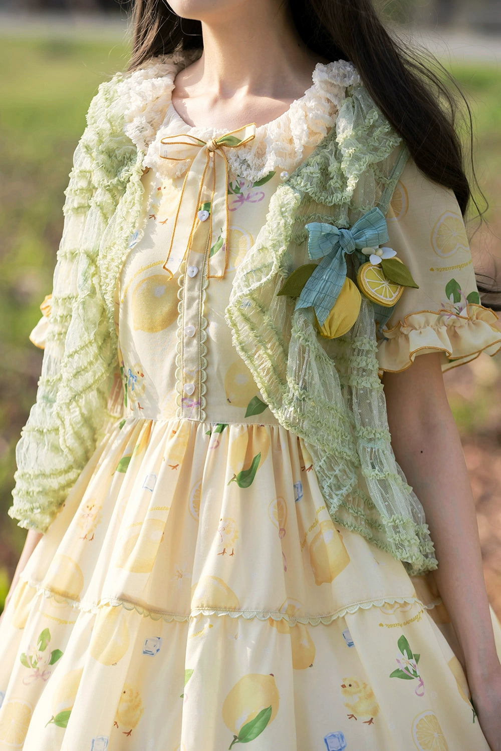 【予約販売】Lemon Sweetie プリント半袖ワンピース・デイリータイプ