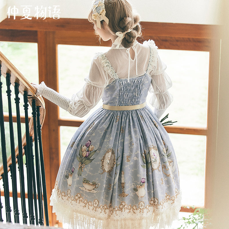 Tulip Tea Party lace and ruffle jumper skirt