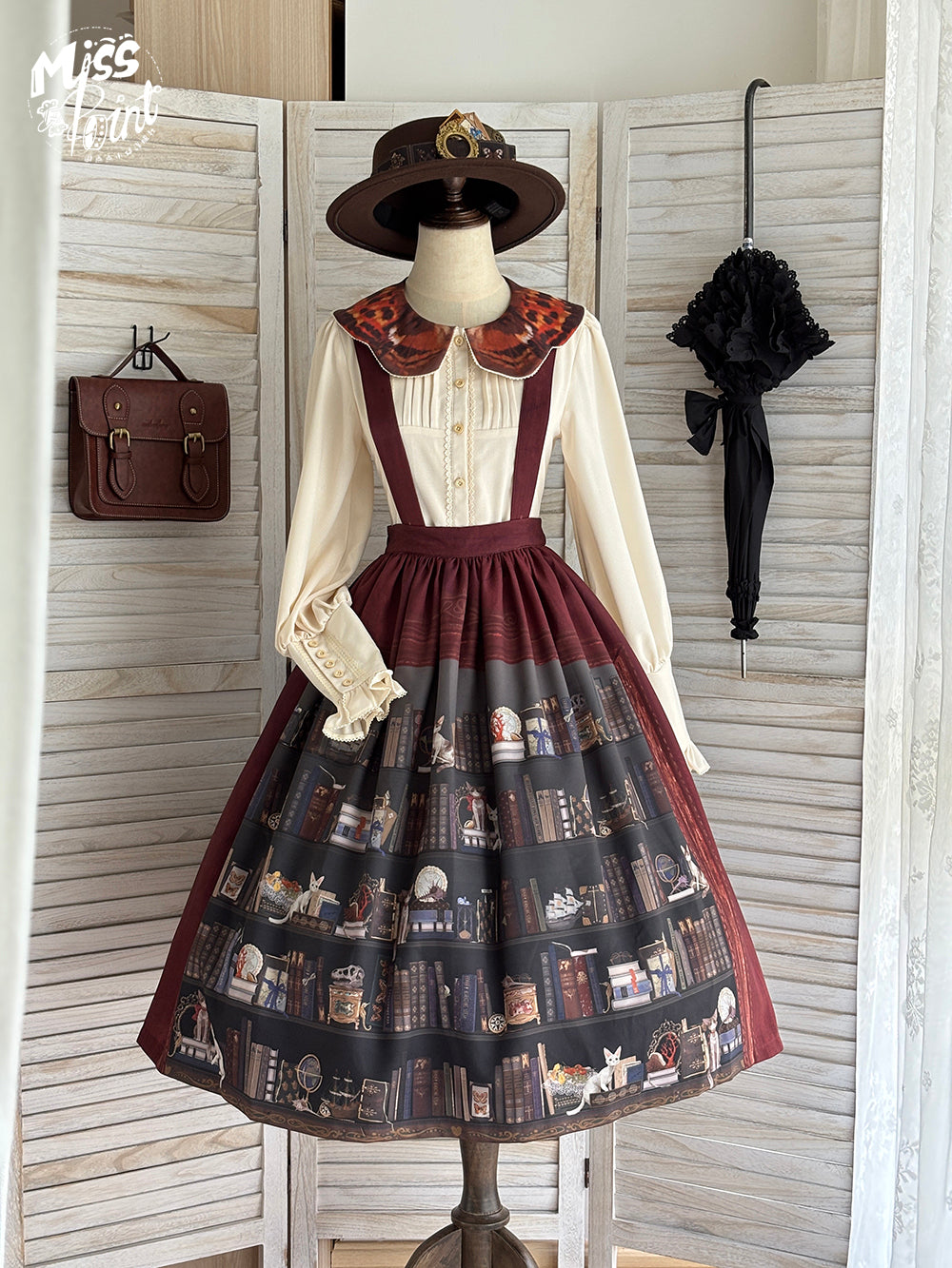 【予約販売】German Bookcase サスペンダースカート