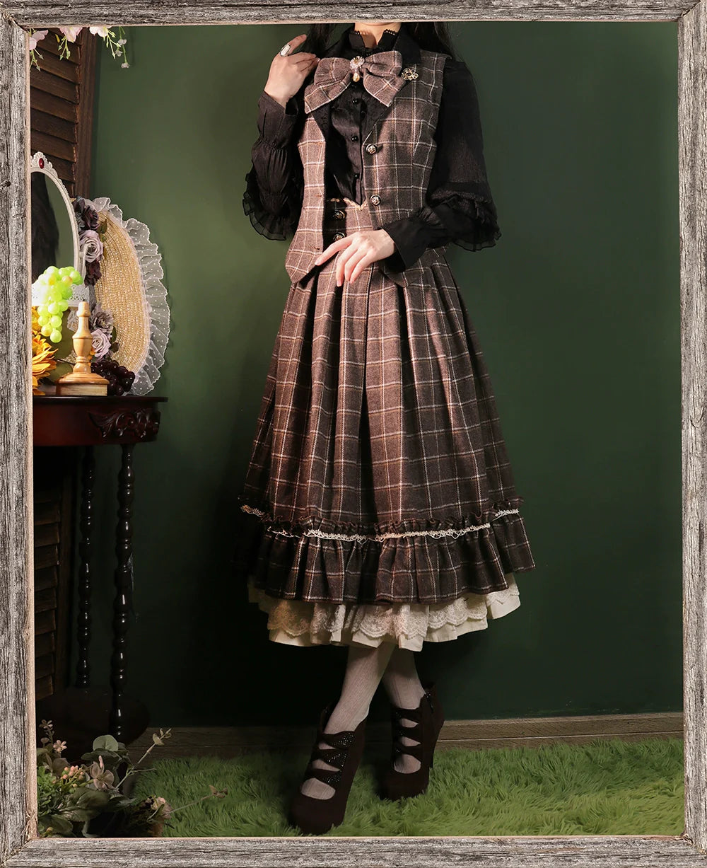 [Pre-order] British Classical Lolita Warm Check Vest
