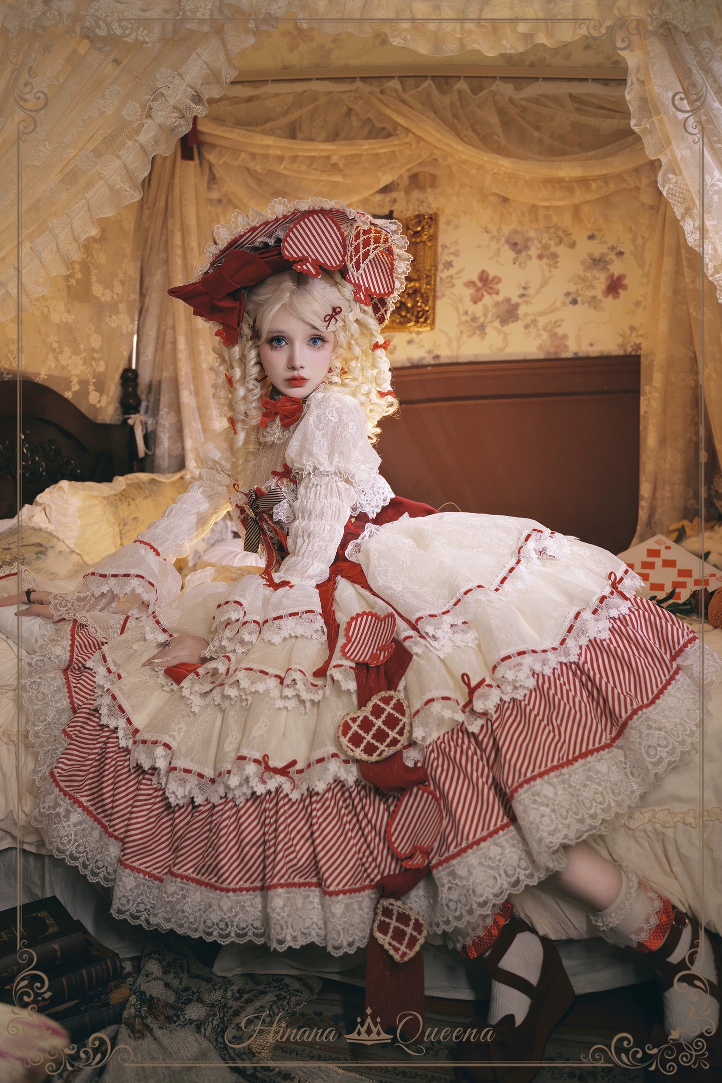 【新色・受注予約8/8まで】Dream Alice ラグジュアリーセットアップ／クイーンレッド／ロング丈