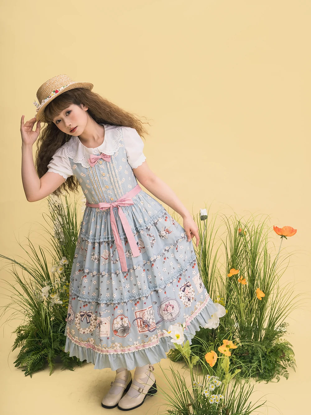 【予約販売】Sweetie Sheep プリントジャンパースカート