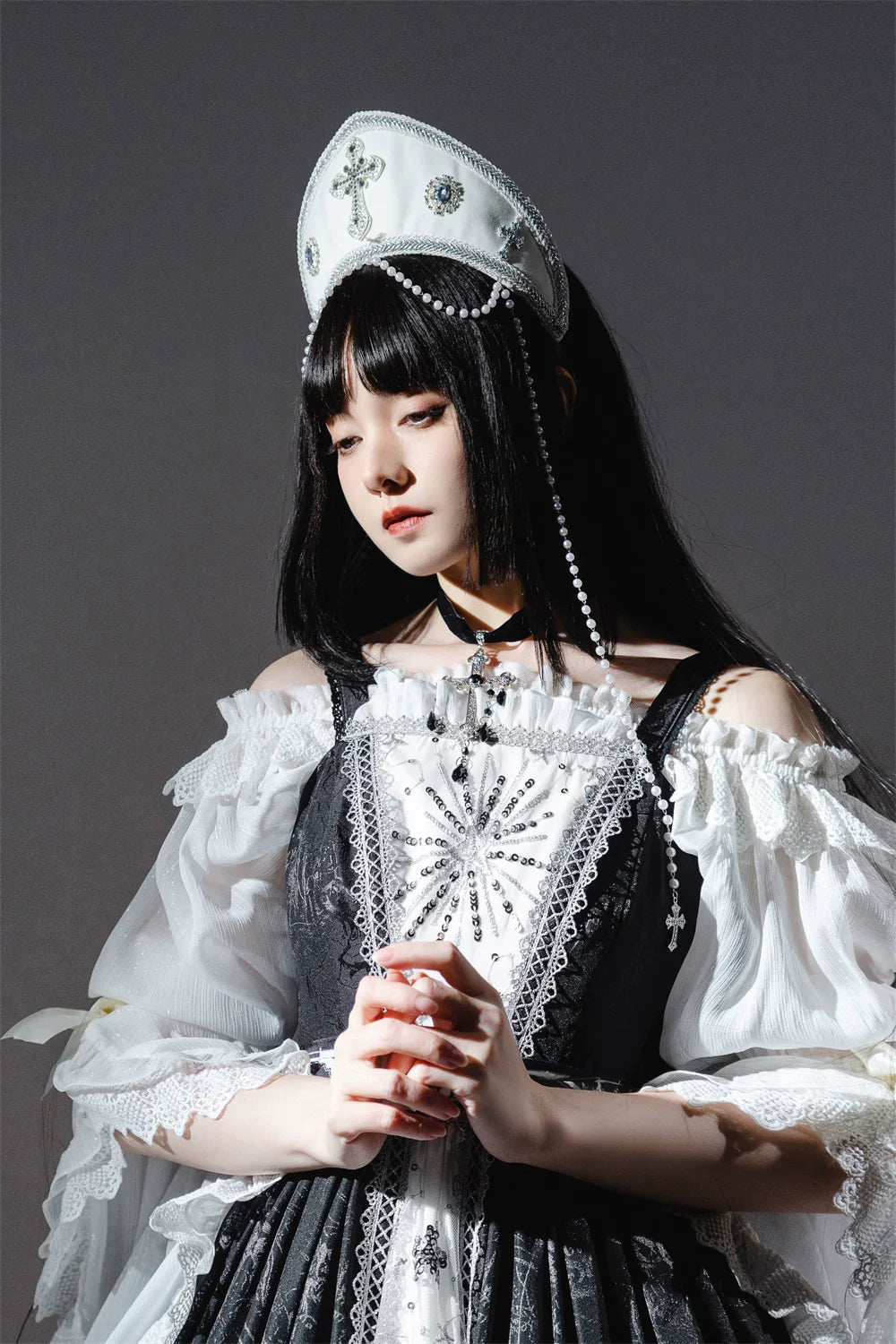 【販売期間終了】Sanctuary ゴスロリオフショルダー姫袖ブラウス