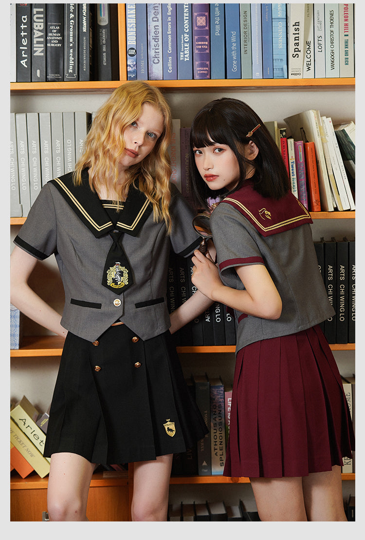 ホグワーツ魔法魔術学校 ダブルボタン ベルト付きミニスカート