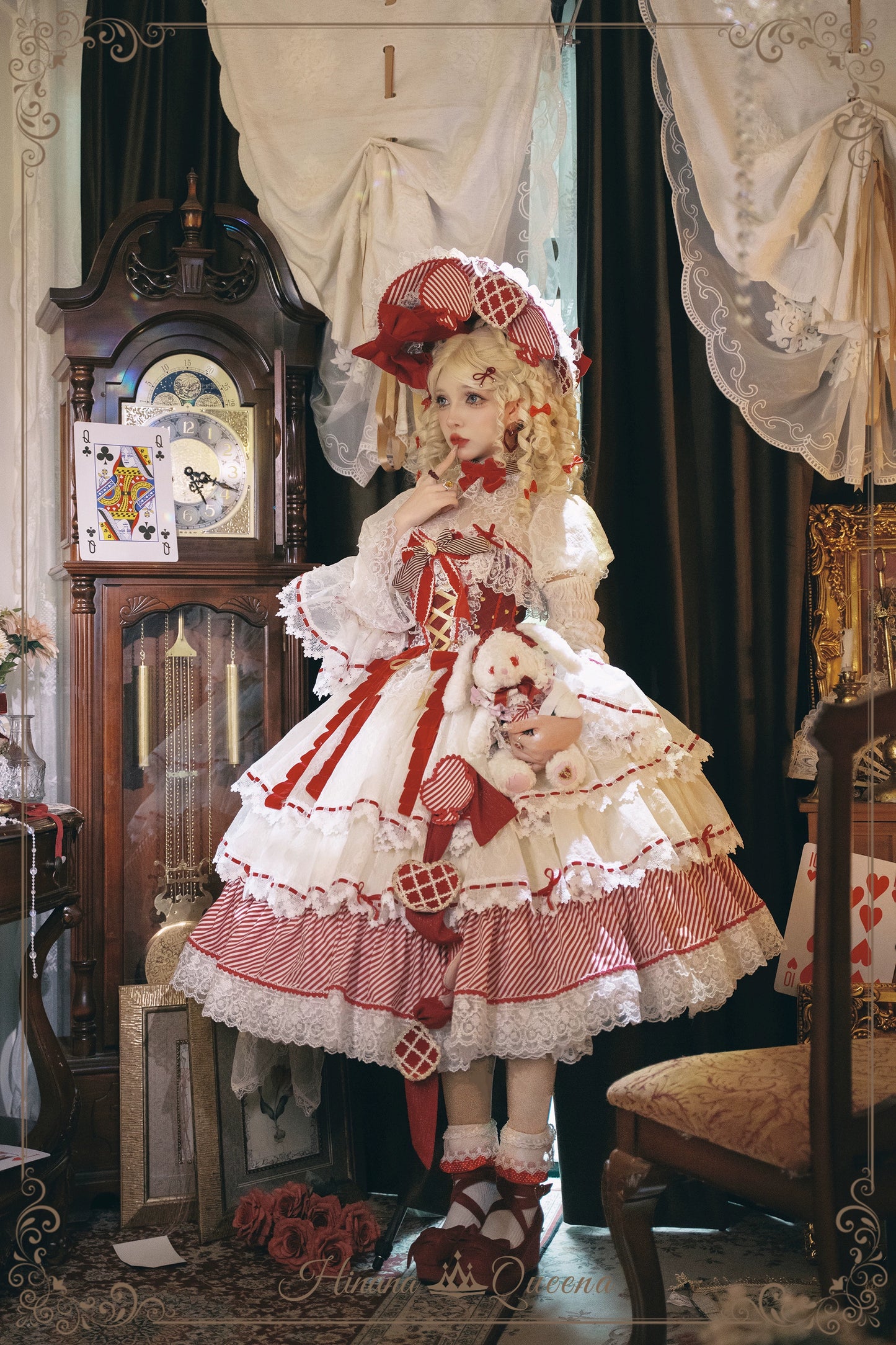 【新色・受注予約8/8まで】Dream Alice ラグジュアリーセットアップ／クイーンレッド／ロング丈