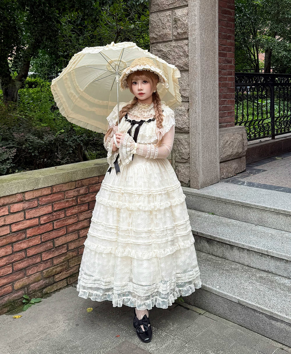 【受注予約10/13まで】Dream Lace ショールレースジャンパースカート