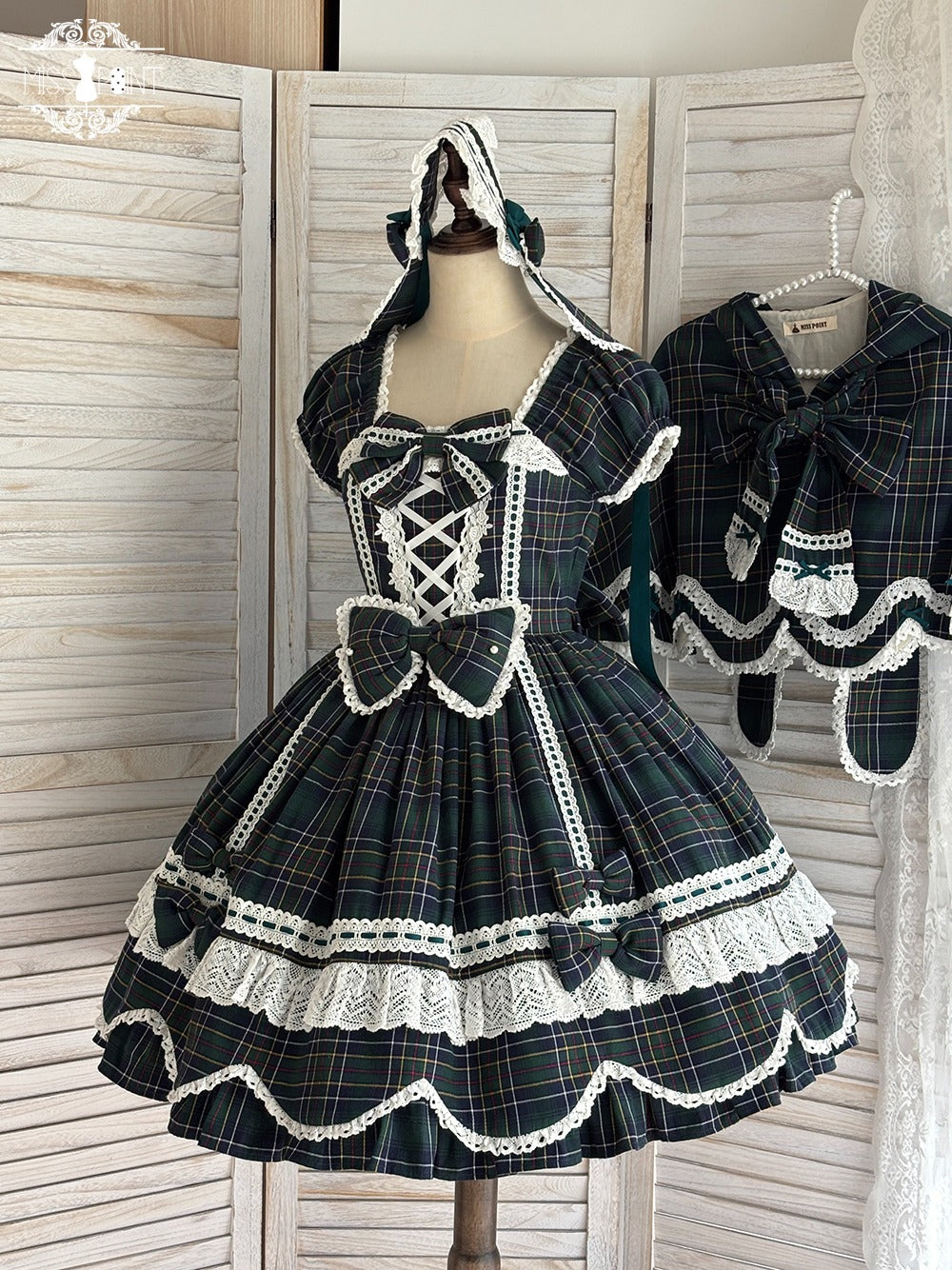 【予約販売】Checkered Petal Rabbit リボンワンピース