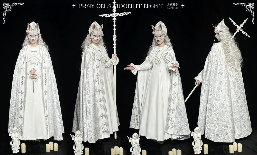 [Sale period has ended] Pray on a Moonlight Night Dress, White, Long Length