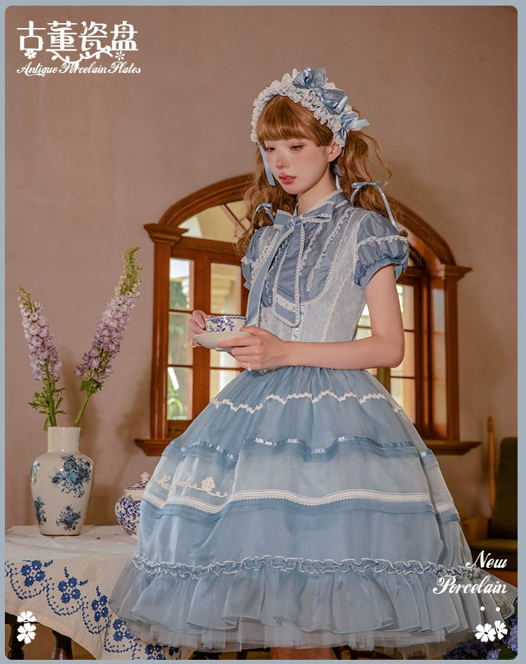 Antique Porcelain Plates Corset Jumper Skirt