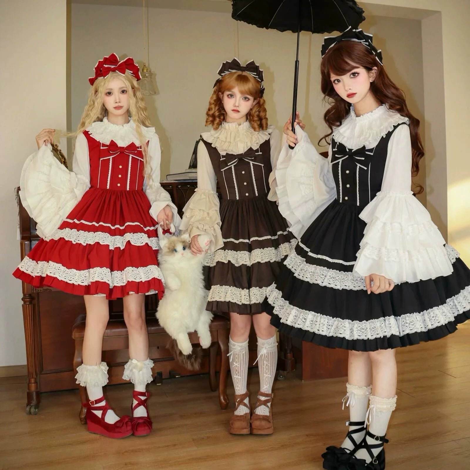 [Pre-orders available until 12/12] Caramel Doll lace jumper skirt