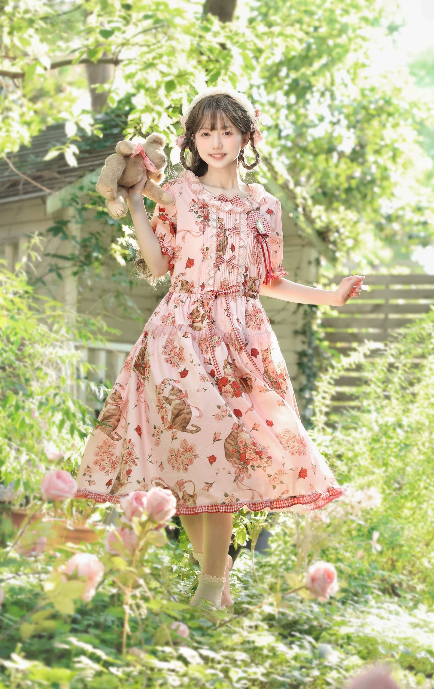 【受注予約6/19まで】Rural Cat プリントワンピース