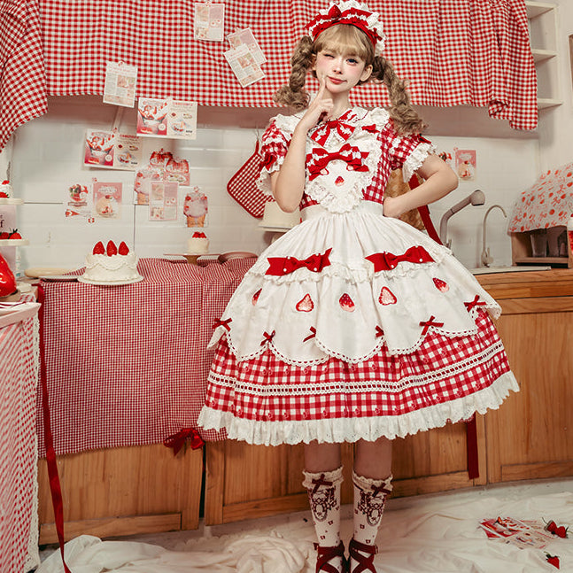 【受注予約11/18まで】Strawberry Cake Guide メイド風ワンピース