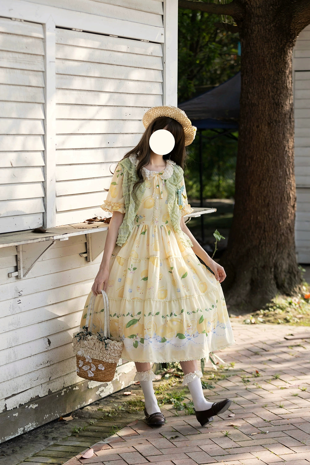 【予約販売】Lemon Sweetie プリント半袖ワンピース・デイリータイプ