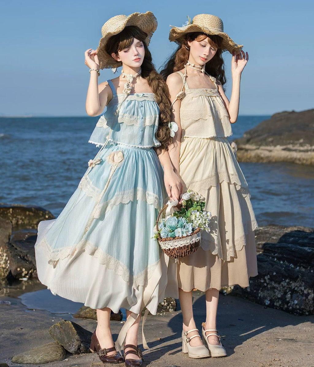 Bluebell Summer キャミソールトップスとロングスカートのセットアップ・帽子付き