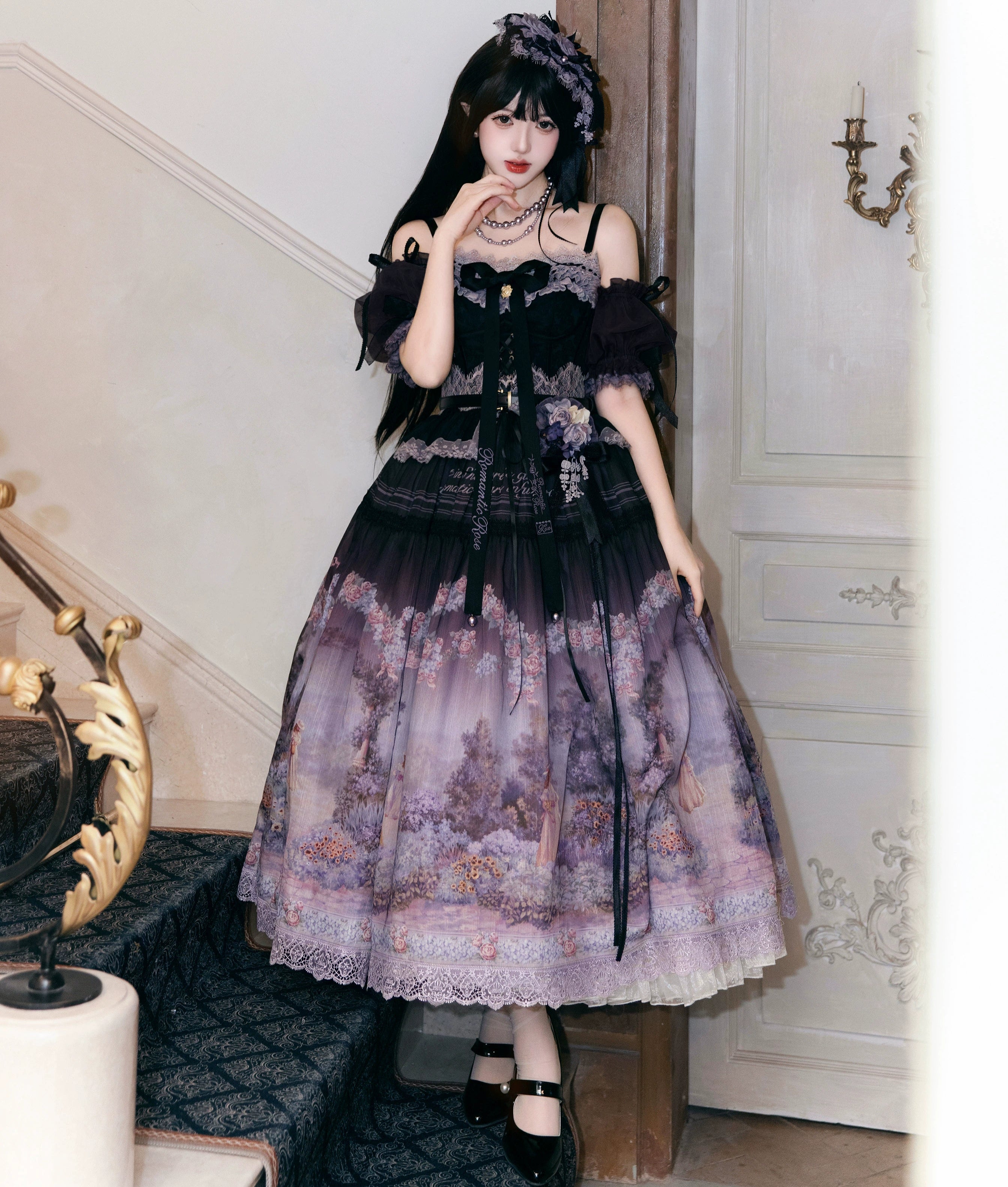 [Pre-orders available until 2/26] Romantic Rose Print Jumper Skirt
