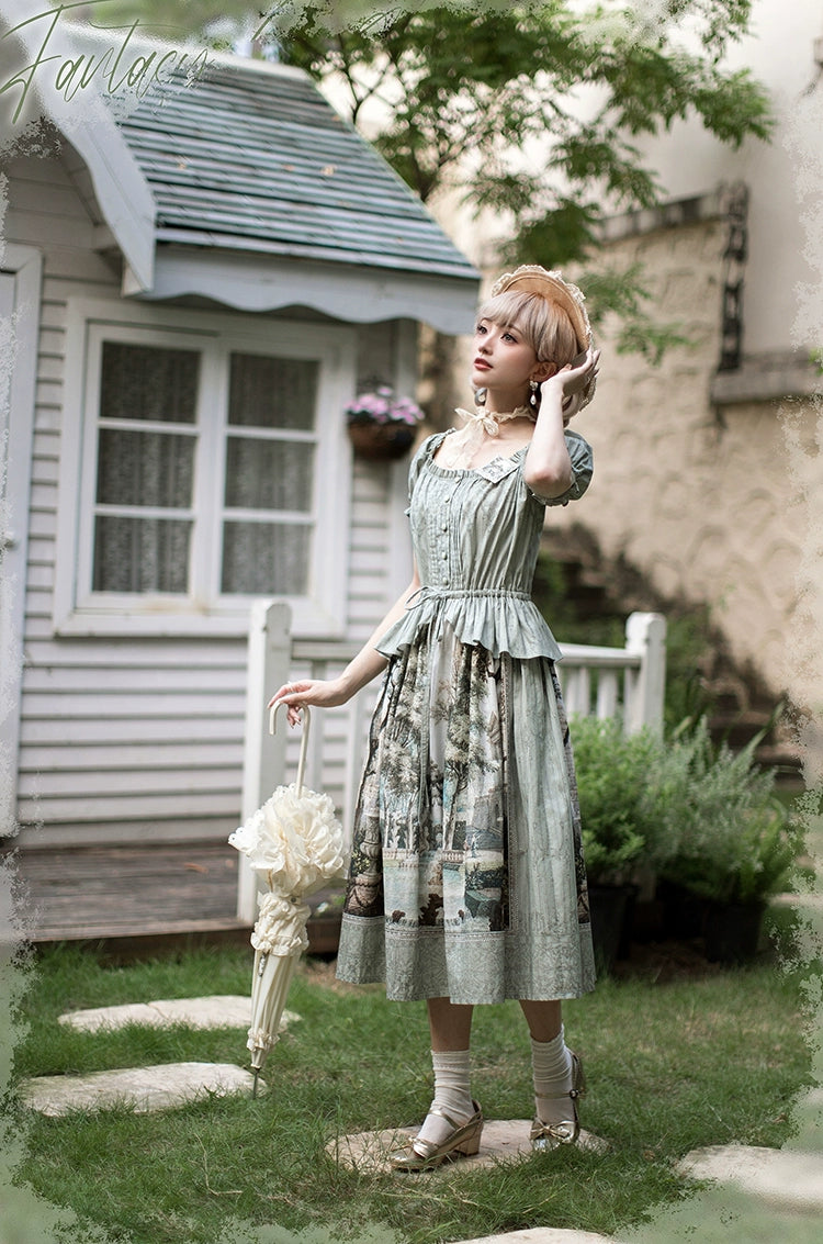 Fantasy Garden プリントワンピース