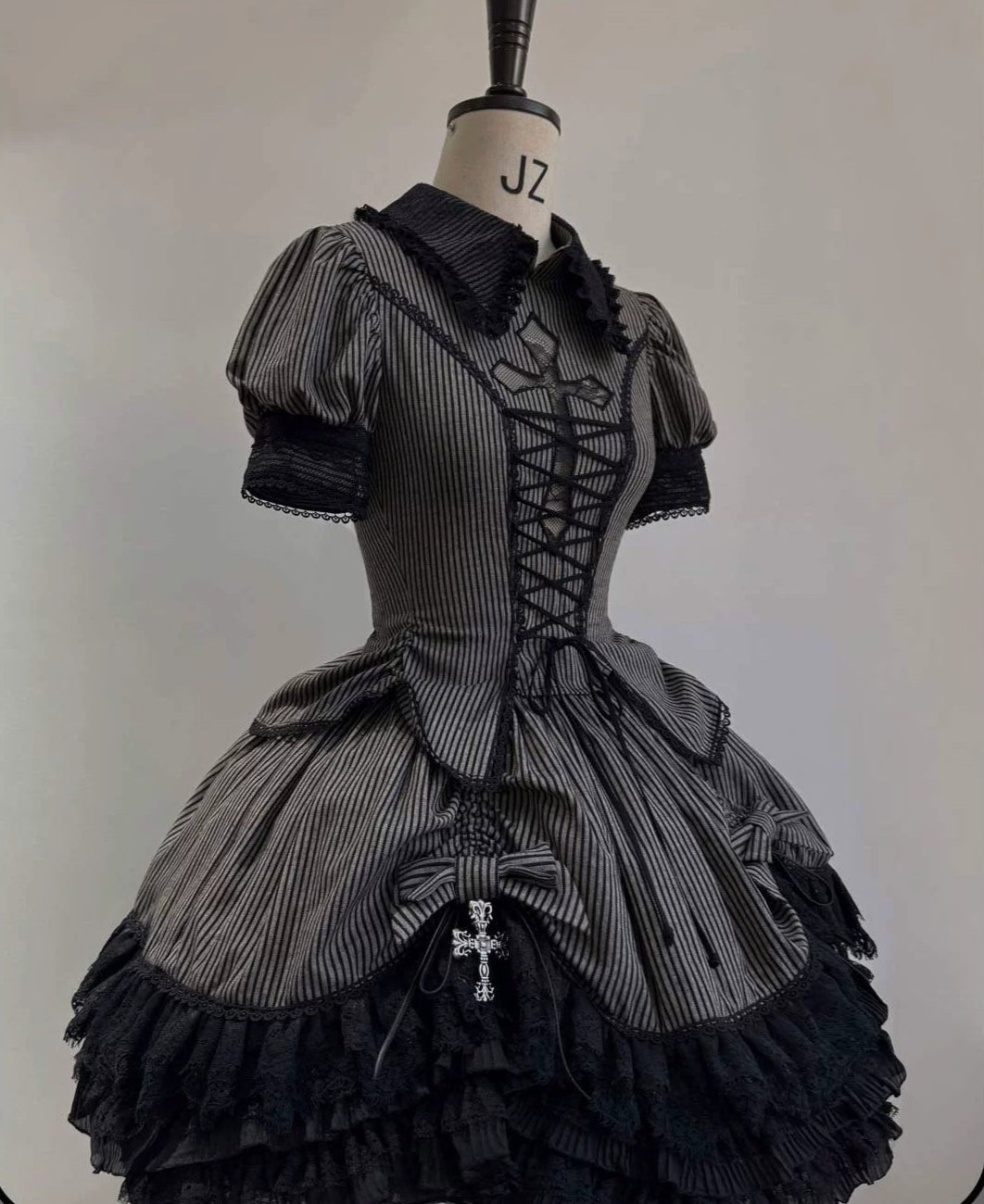 【受注予約6/26まで】条紋十字 ストライプのミニスカートセットアップ