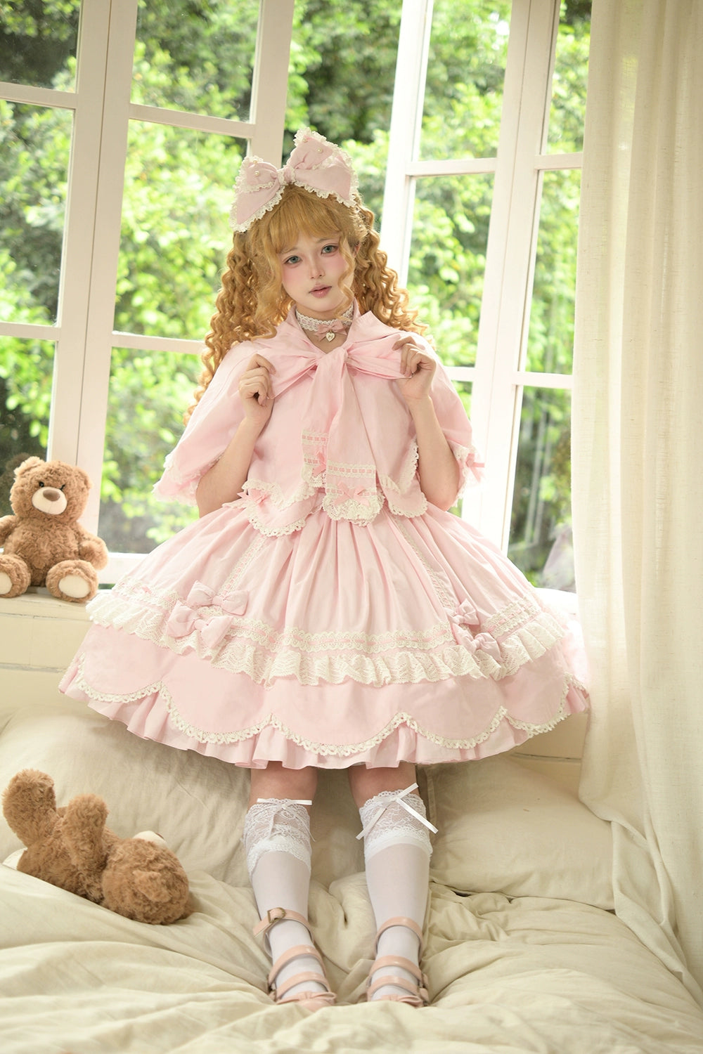 【受注予約6/12まで】Antique Petal Rabbit リボンワンピース