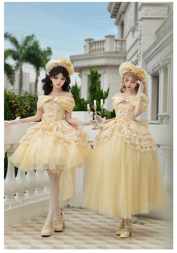 Rose Gold フリルトップスとスカート ロング丈・ショート丈