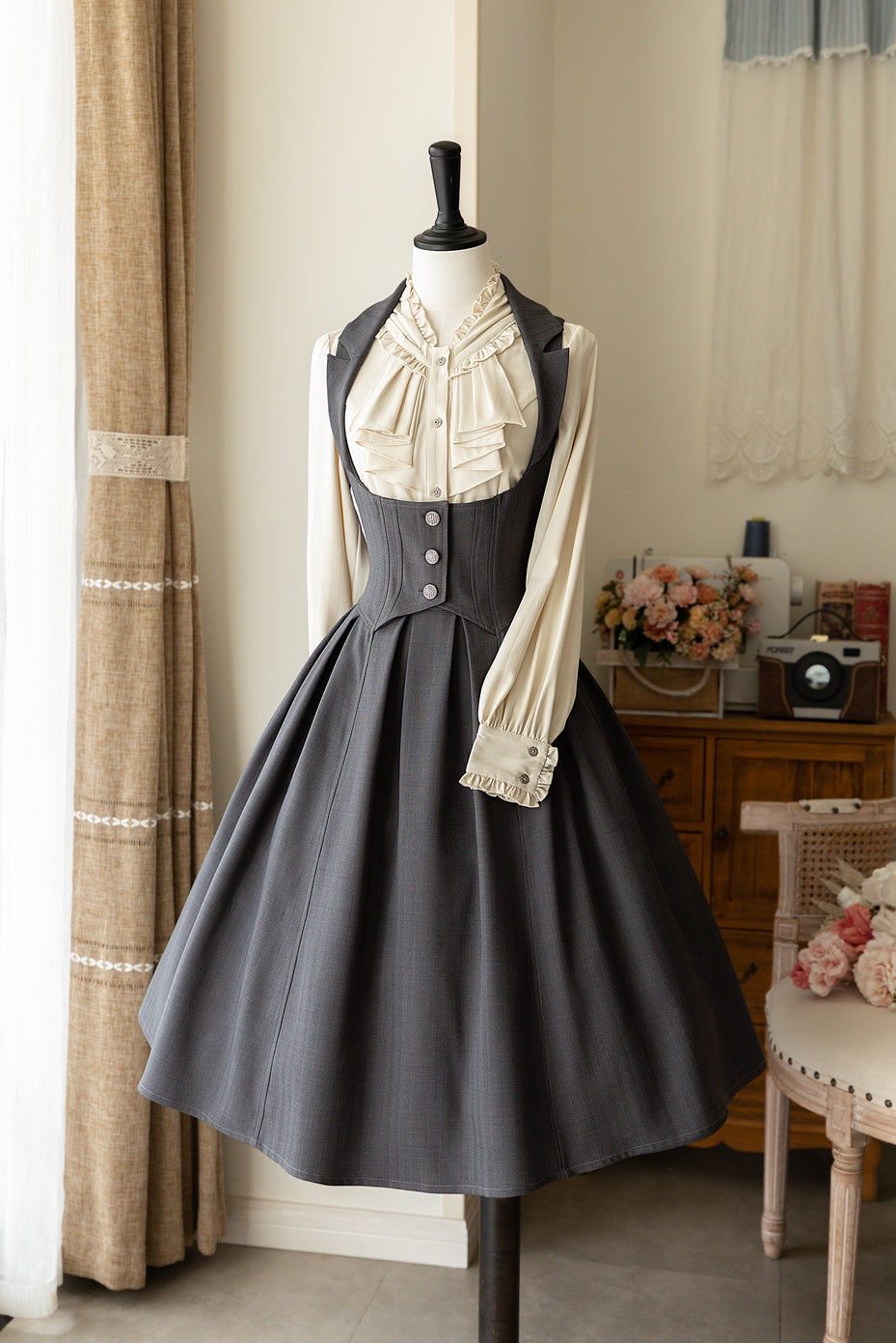 [Pre-order] Forest Knows Fall Classical Jumper Skirt with Ribbon Headband