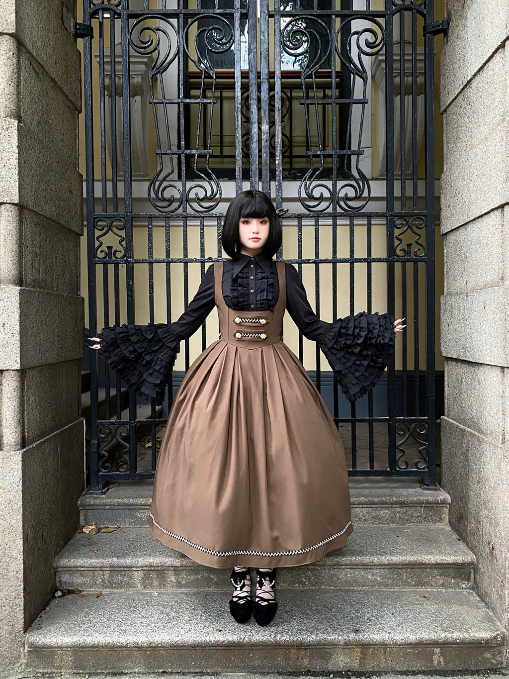[Resale/Pre-orders available until 10/28] Bright Moon Corset Jumper Skirt, Plain Type [Brown]