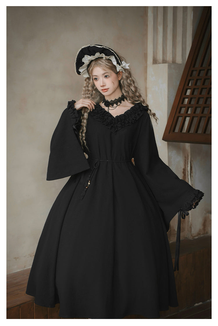 十六夜 和風メイドワンピースセット ロング丈