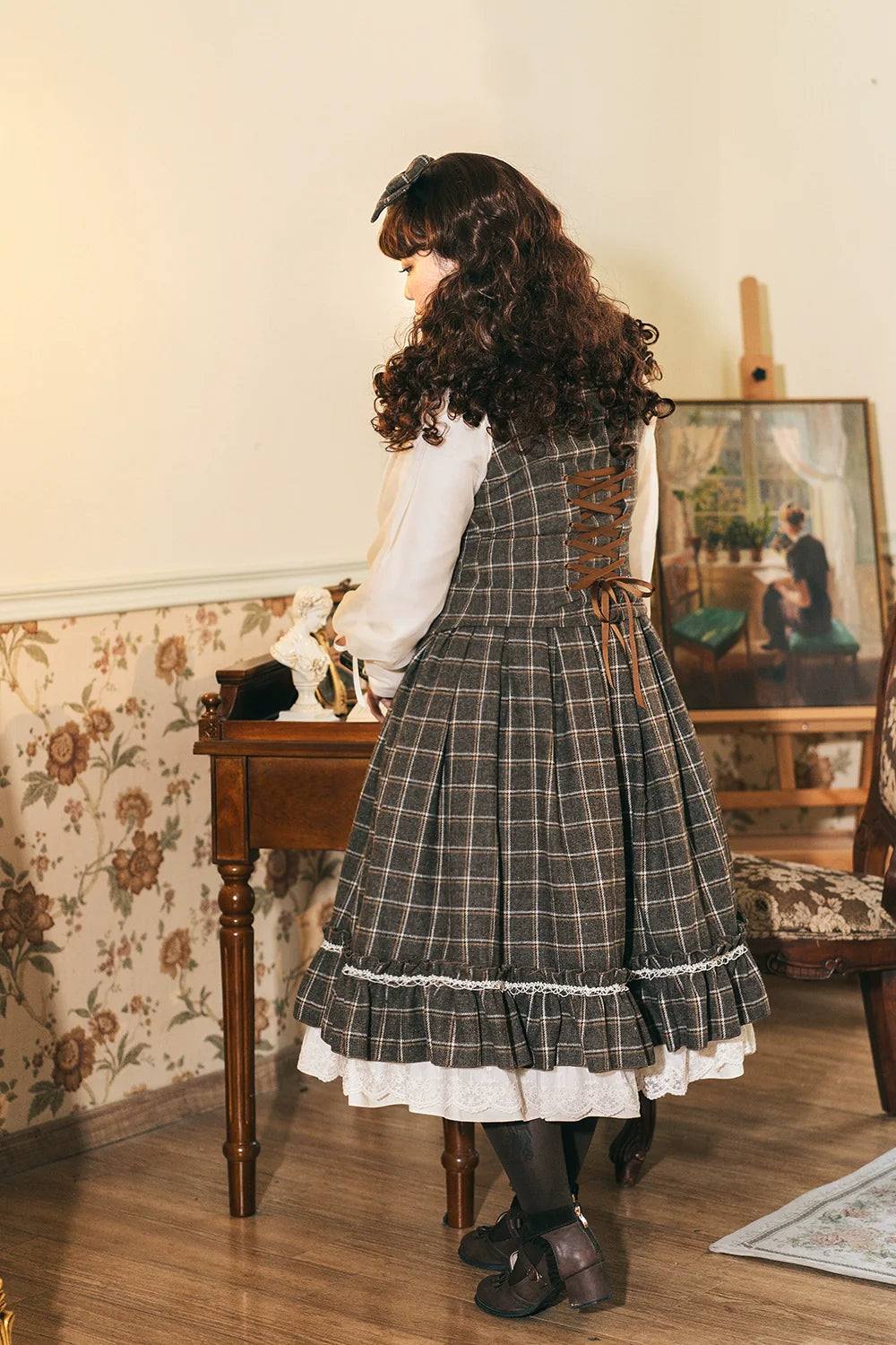 [Pre-order] British Classical Lolita Warm Check Vest