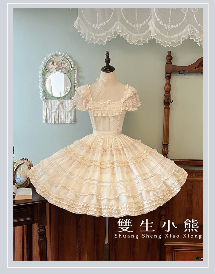 【受注予約4/28まで】Camellia Dream スクエアネックワンピース・ショート丈