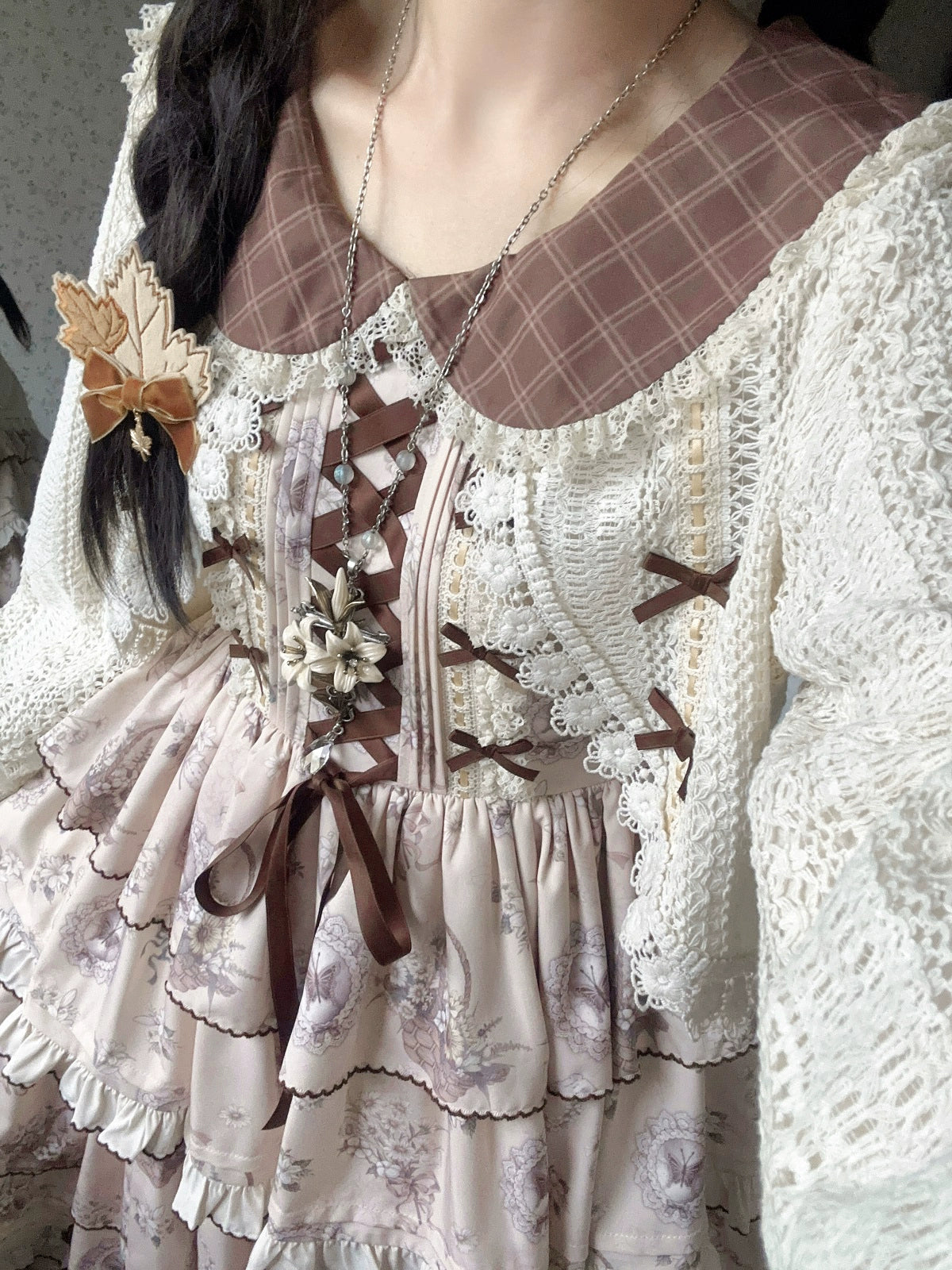 Flower Basket Country style jumper skirt and cardigan