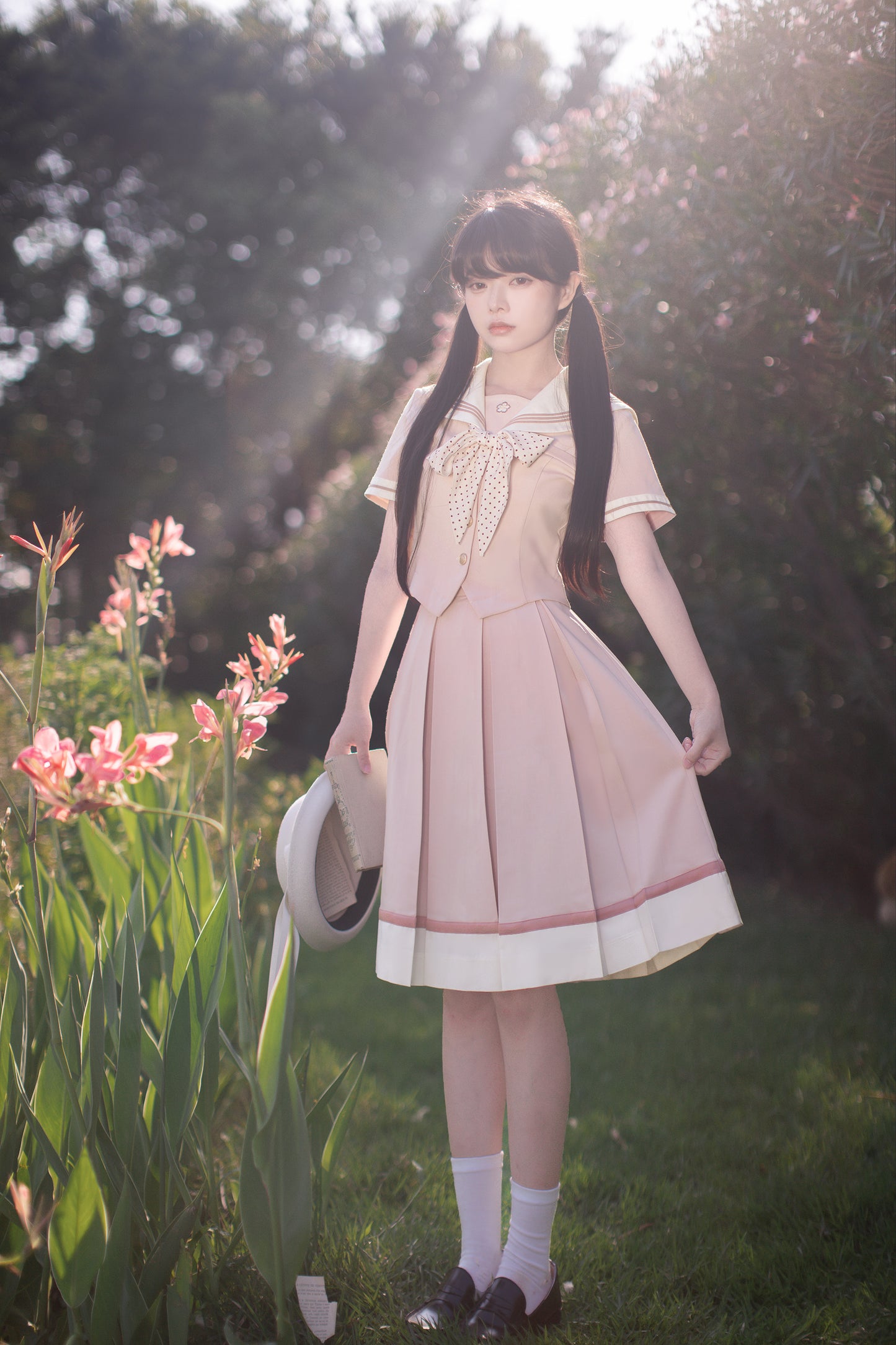 初桜 リボンタイ付きセーラーカラートップス