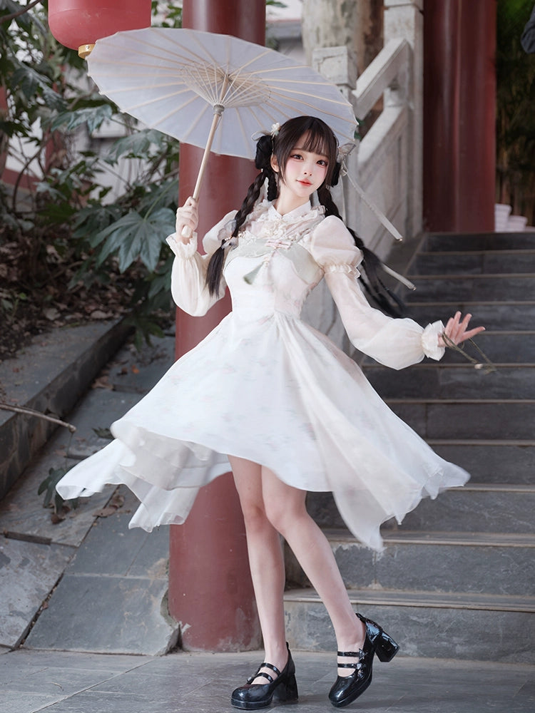 Sasatake Double Strap Flower Jumper Skirt