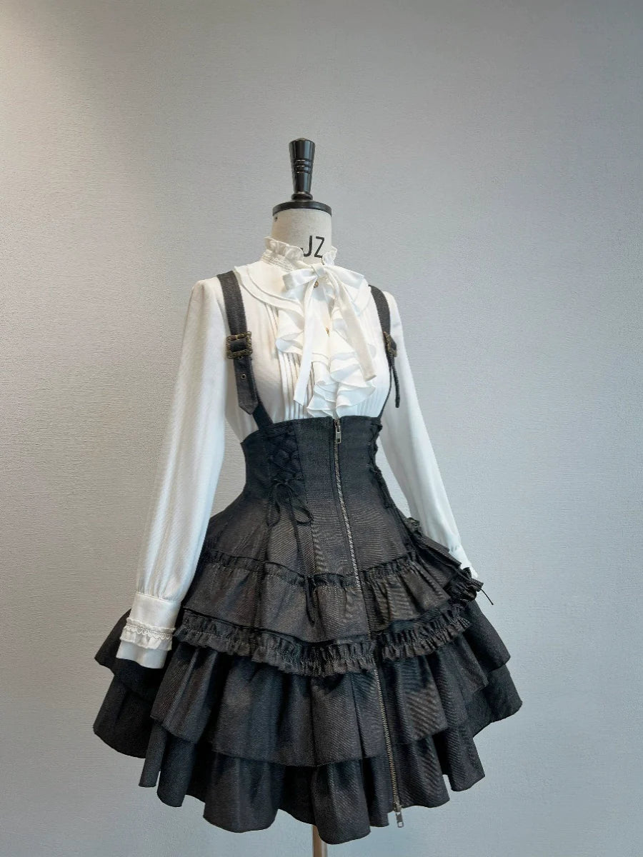 【受注予約3/10まで】Rose Heart ティアードミニ丈ジャンパースカート