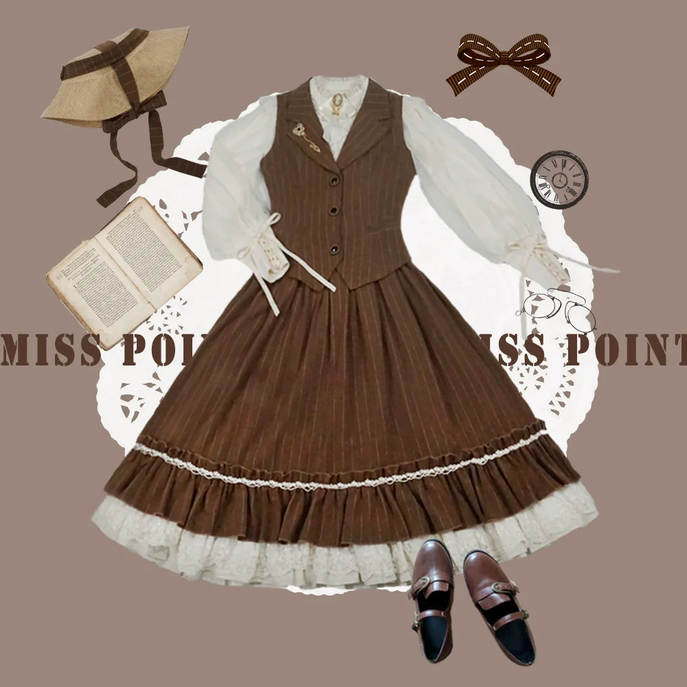 [Pre-order] British Classical Lolita Vertical Striped Vest