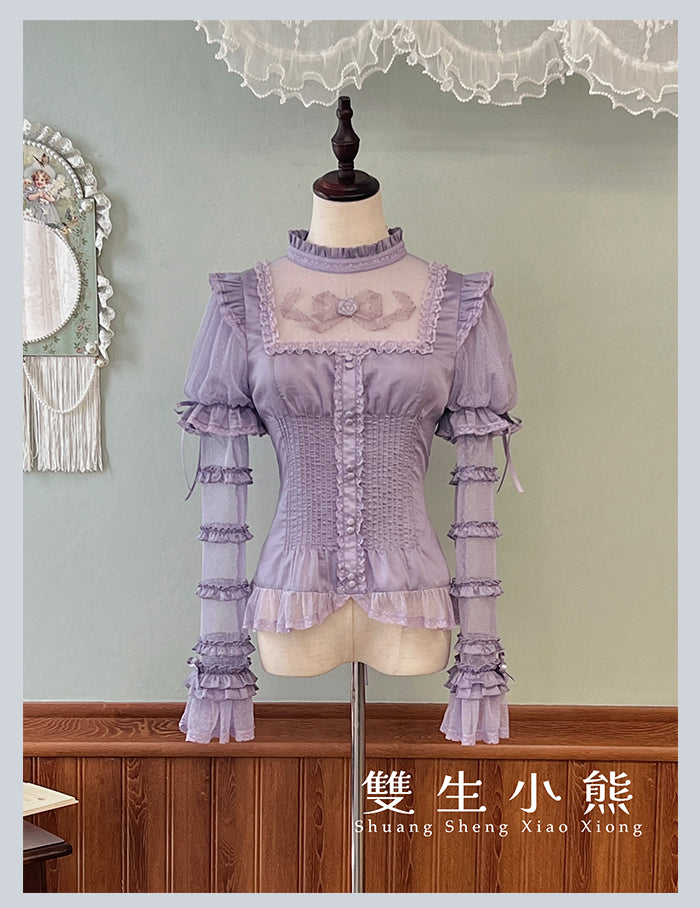 【受注予約4/28まで】Camellia Dream 付け袖付きシアーブラウス