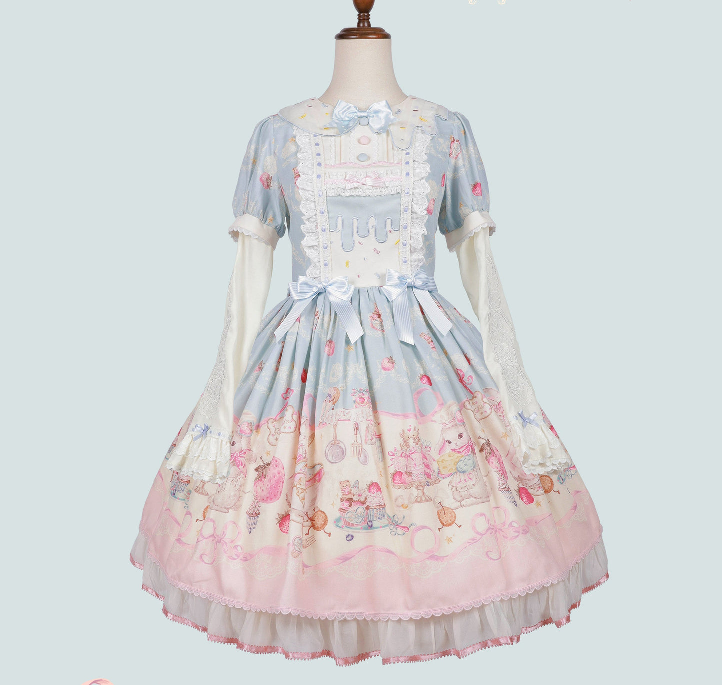 【受注予約1/7まで】Bunny Bakery 付け袖付きワンピース・オーガンジータイプ