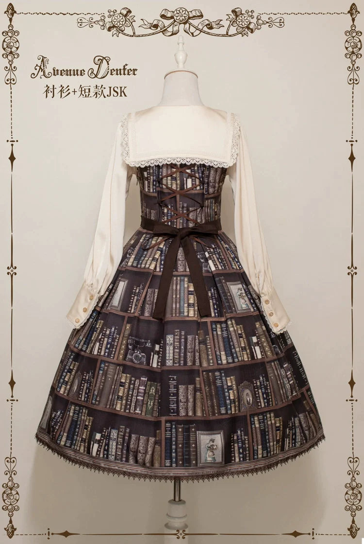 Kitty Bookshelf Classical Jumper Skirt