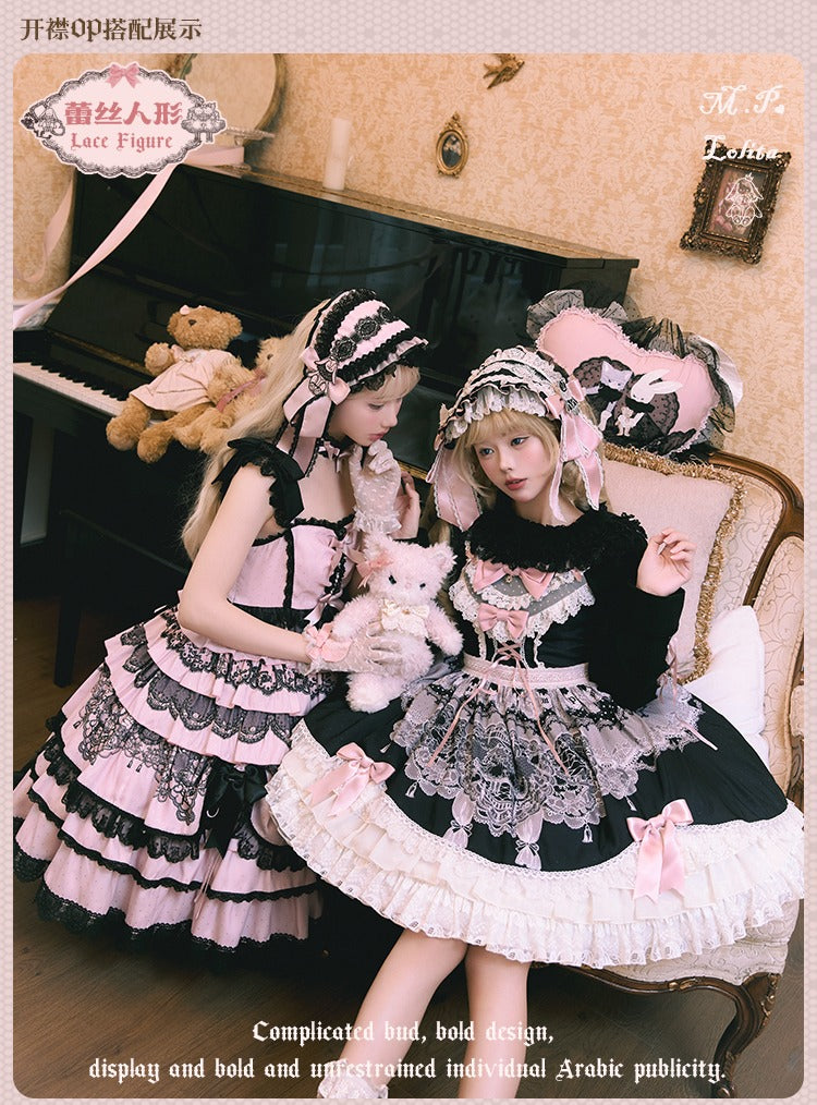 【再販・受注予約12/23まで】Lace Figure プリントジャンパースカート