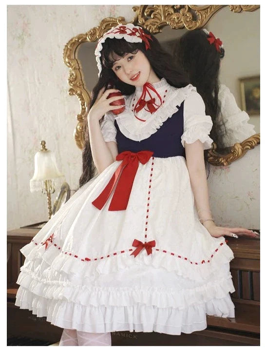 Snow White ３段フリルの半袖ワンピースと長袖ワンピース